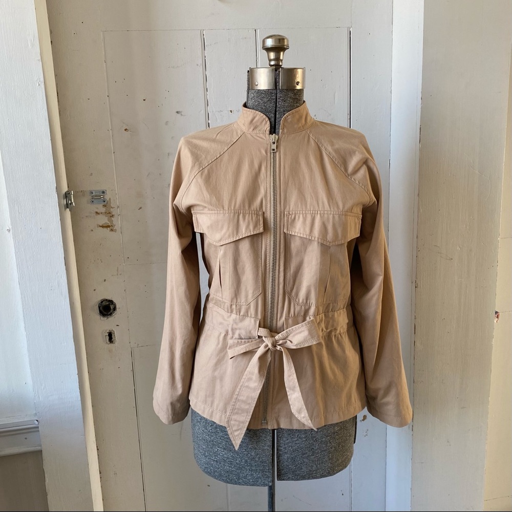 Ganni Phillips Cotton Bow Tie Safari Jacket